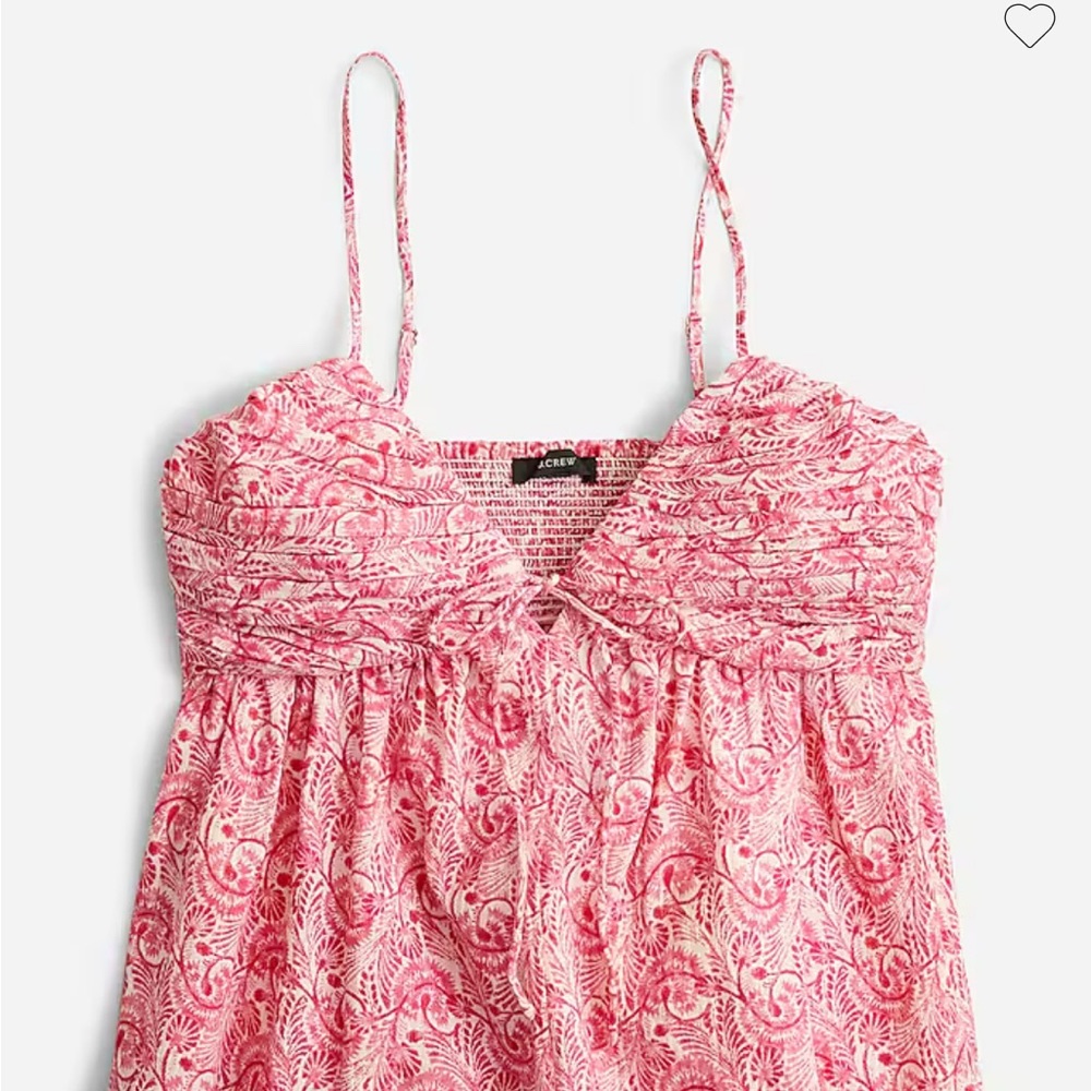 J Crew Cotton Gathered Lurex® gauze camisole in gathered floral block print